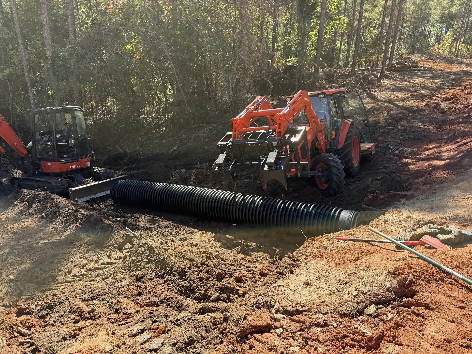 Culvert pipe installation for improved property drainage