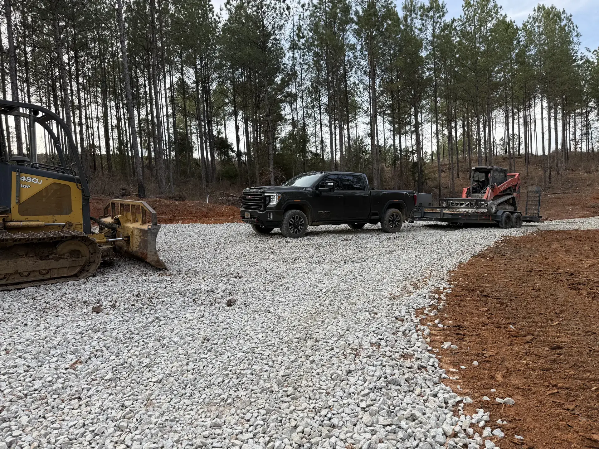 New gravel driveway installed on a rural East Alabama property